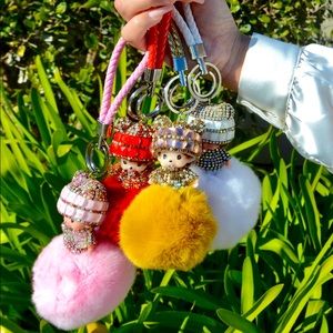 Rare Collectable "Monchichi" Crystal Keychain Ball